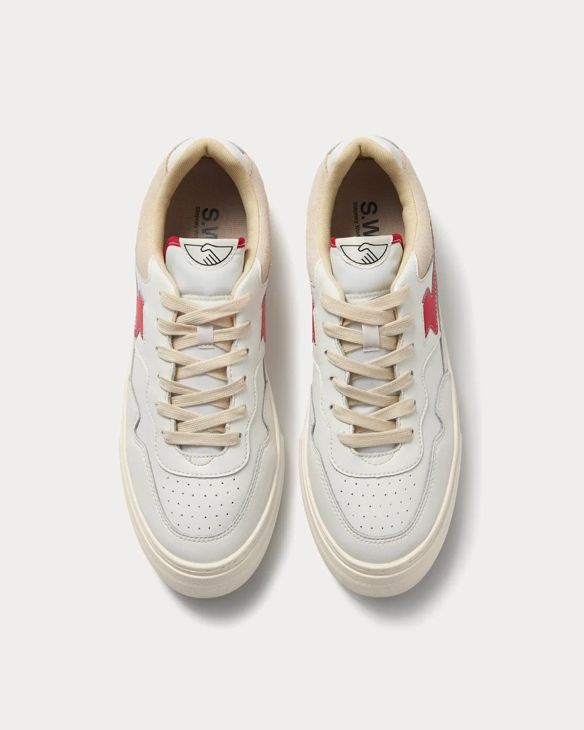 Pearl S-Strike Leather White / Red Low Top Sneakers
