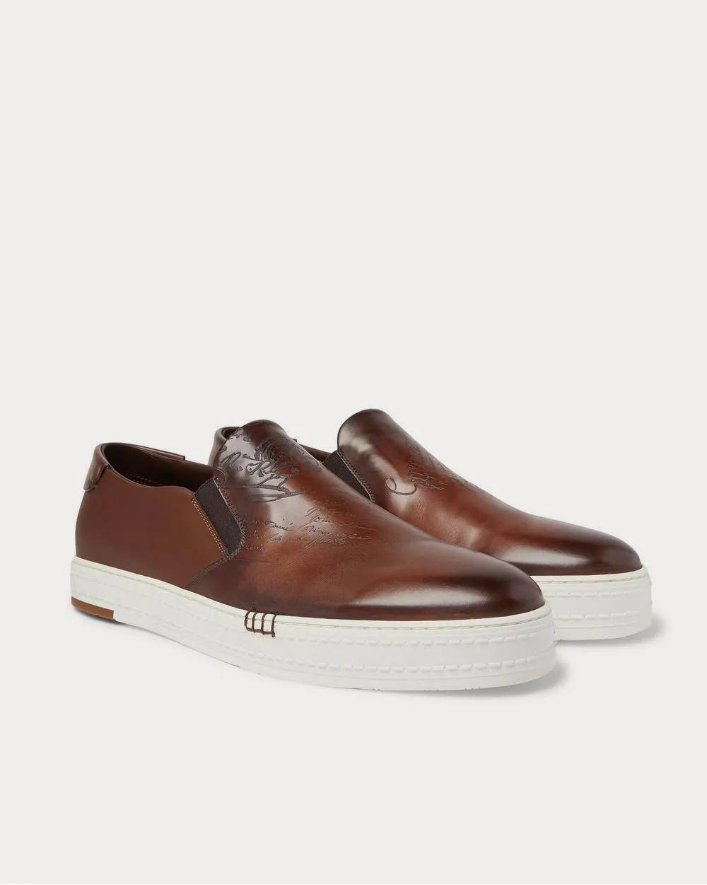 Playtime Scritto Leather Slip-On  Brown sneakers