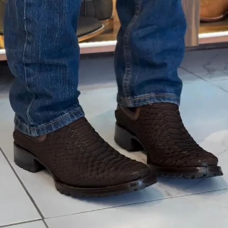 Python Brown Ankle Boots