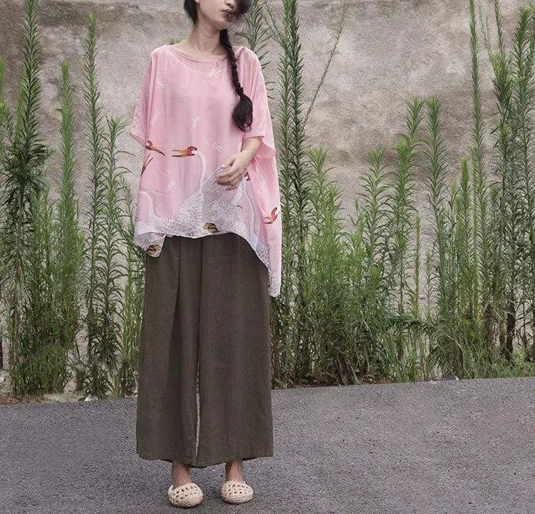 Ramie Vintage 3/4 Palazzo Pants | Lotus