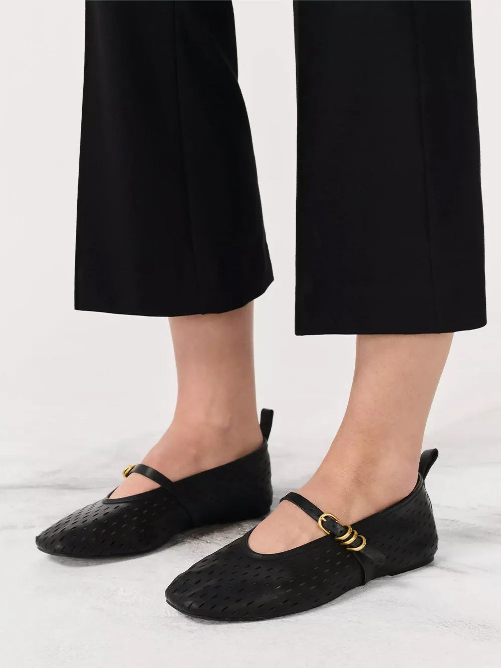 Spire Mary Jane (Black Perforated)