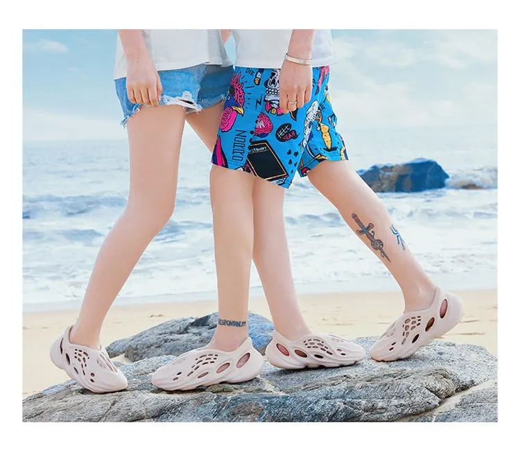 Summer Sandals Holes Sandals Hollow Breathable Flip Flops Outdoor Beach Slippers Roman Shoes