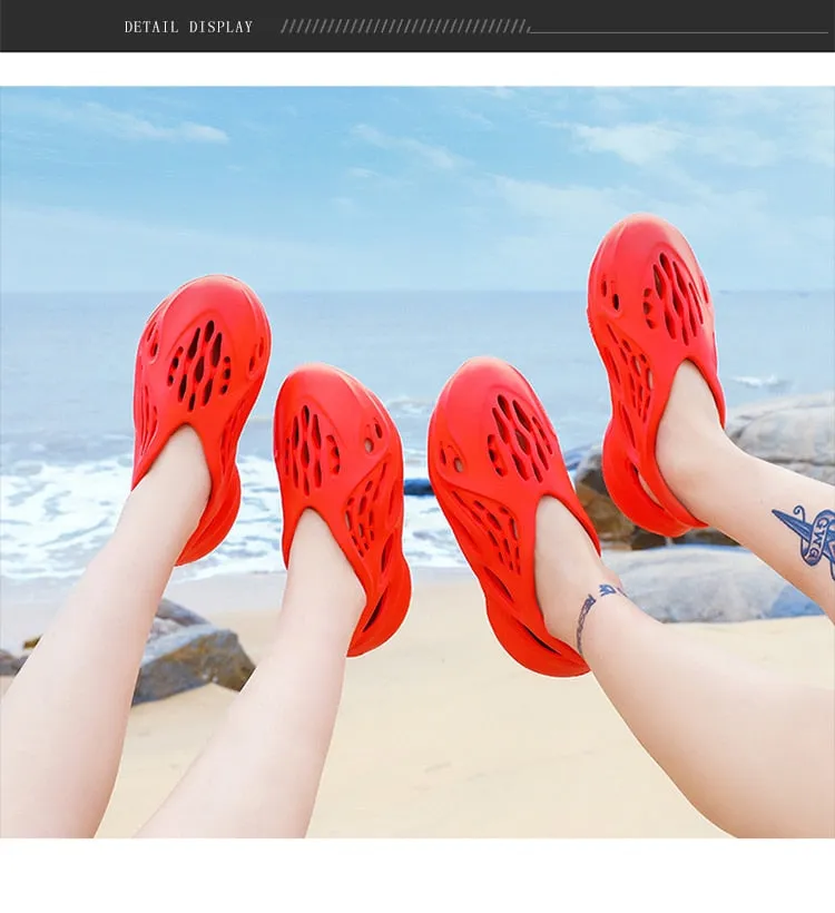 Summer Sandals Holes Sandals Hollow Breathable Flip Flops Outdoor Beach Slippers Roman Shoes
