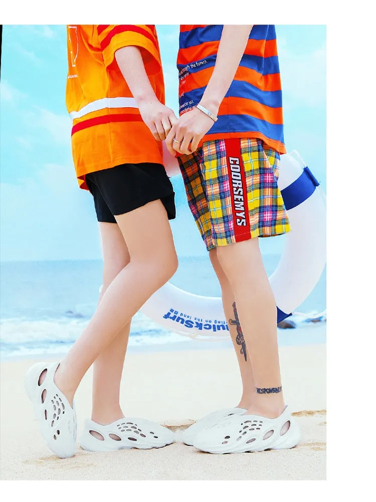 Summer Sandals Holes Sandals Hollow Breathable Flip Flops Outdoor Beach Slippers Roman Shoes