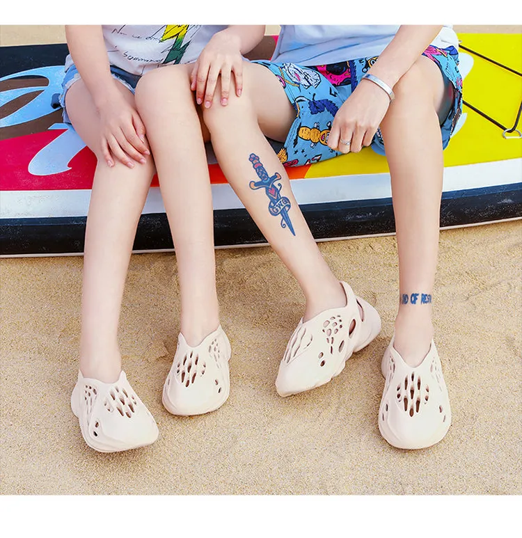 Summer Sandals Holes Sandals Hollow Breathable Flip Flops Outdoor Beach Slippers Roman Shoes