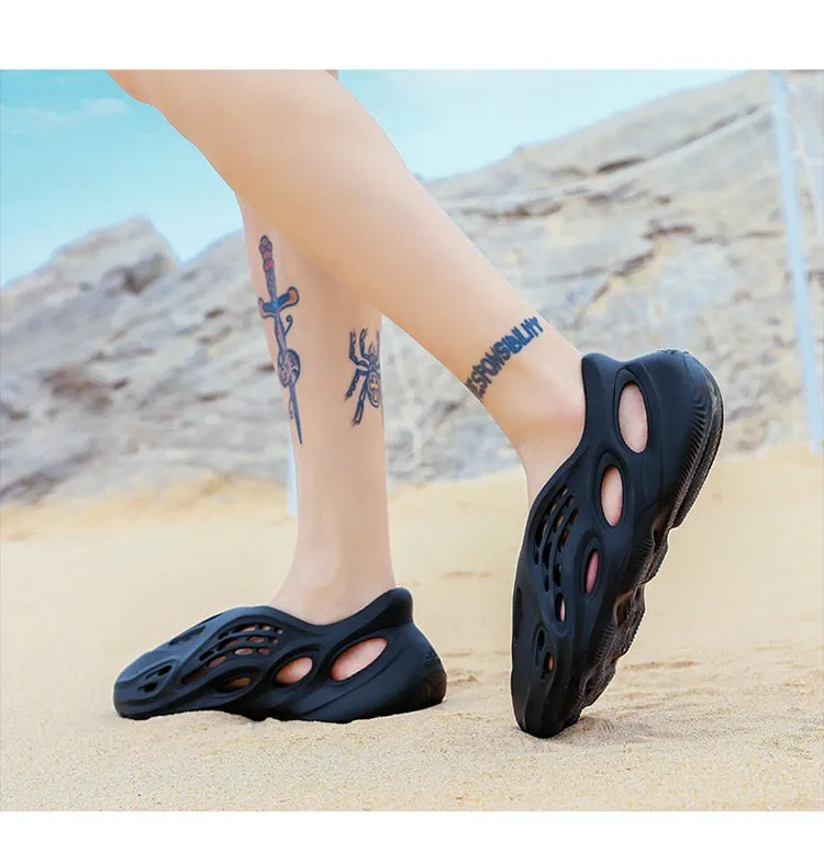 Summer Sandals Holes Sandals Hollow Breathable Flip Flops Outdoor Beach Slippers Roman Shoes