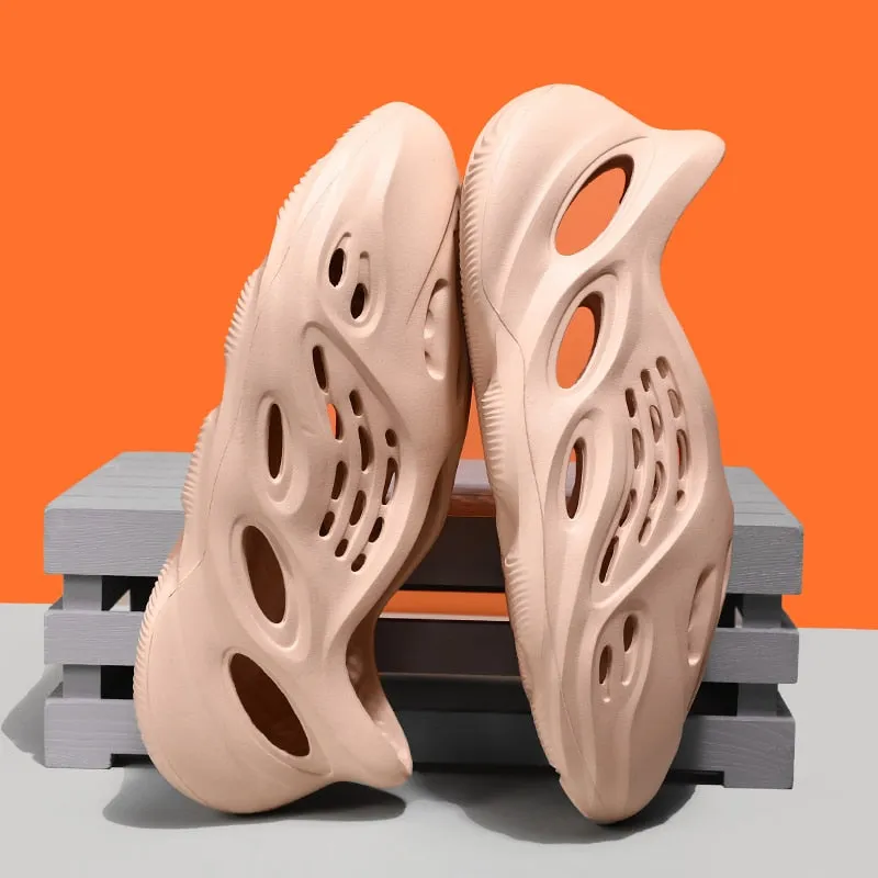 Summer Sandals Holes Sandals Hollow Breathable Flip Flops Outdoor Beach Slippers Roman Shoes