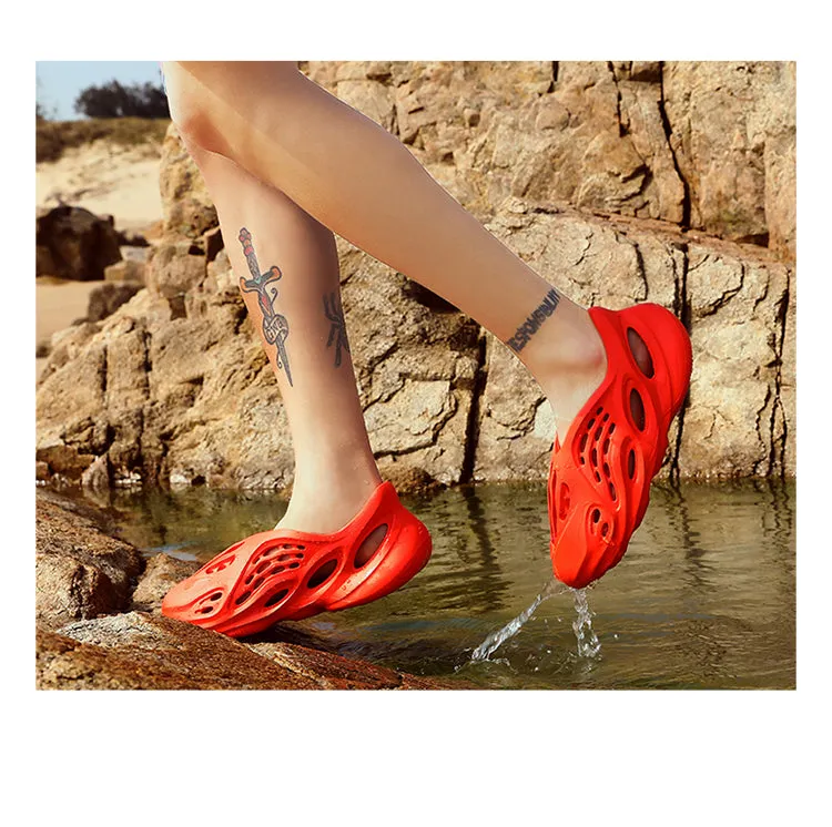 Summer Sandals Holes Sandals Hollow Breathable Flip Flops Outdoor Beach Slippers Roman Shoes