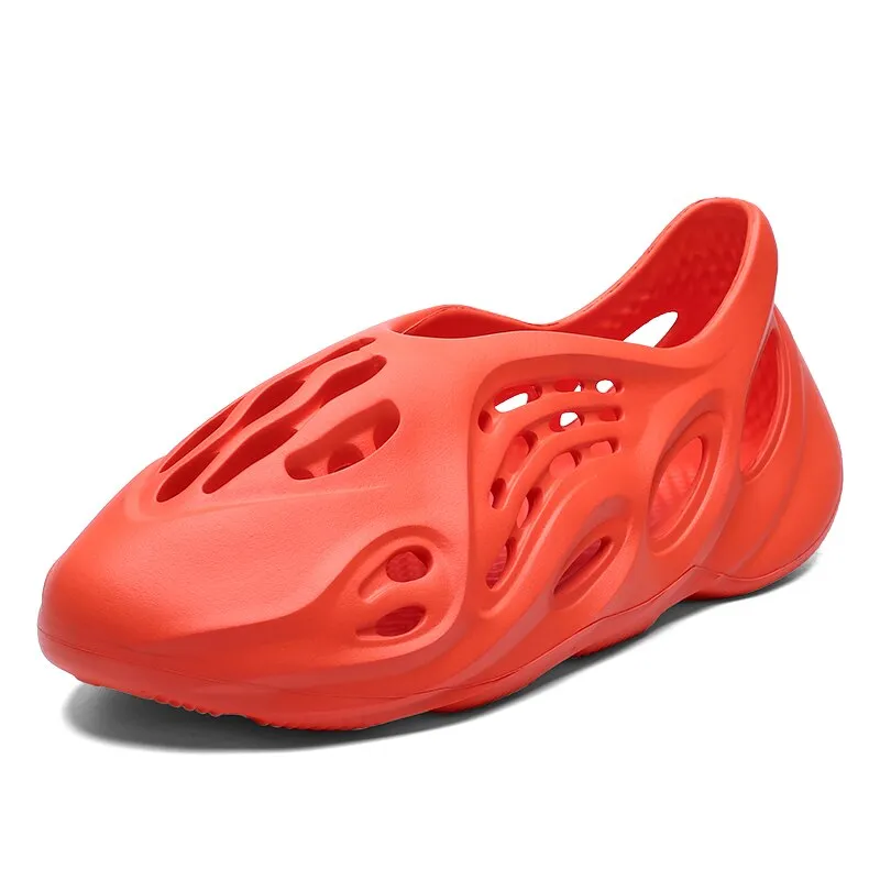 Summer Sandals Holes Sandals Hollow Breathable Flip Flops Outdoor Beach Slippers Roman Shoes