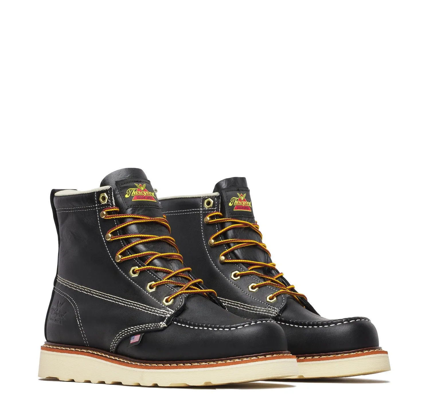 Thorogood Men's American Heritage MAXWear Wedge 6" Soft Toe Work Boot_Black