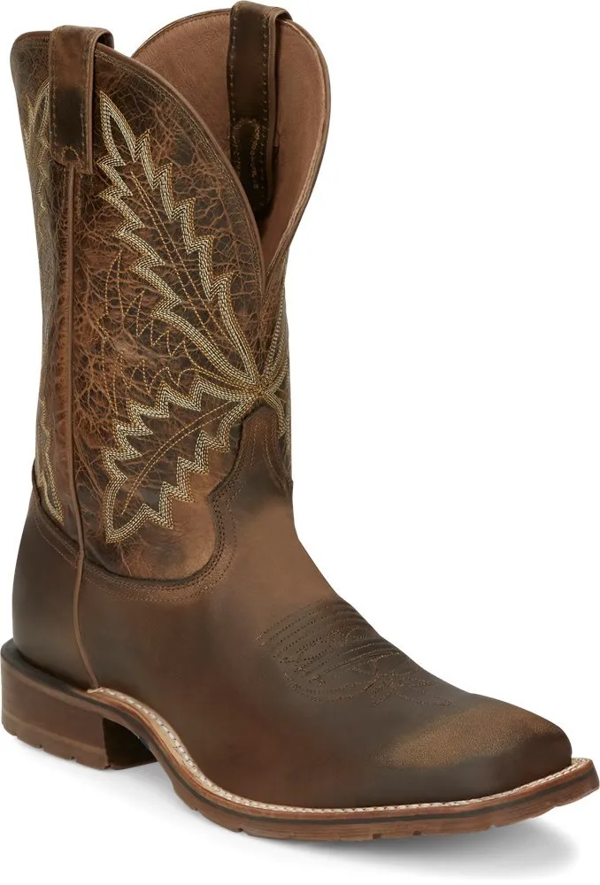 Tony Lama Men's 11" Bowie Tan Retan Square Toe Boots