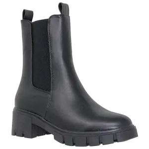 Women's Chunky Platform Chelsea Elastics Boots