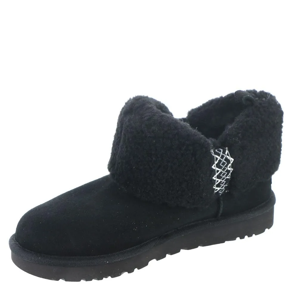 Women's Shoes UGG ULTRA MINI UGGBRAID Slip On Ankle Boot 1151750 BLACK